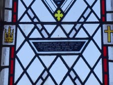 Detail of memorial window for Rev Joshua Jones